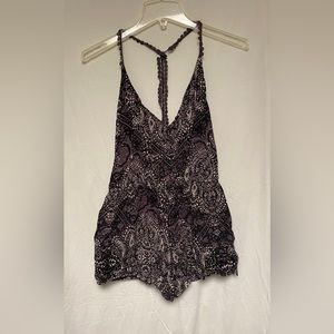 Ecote by Urban Outfitters Purple Patterned Romper